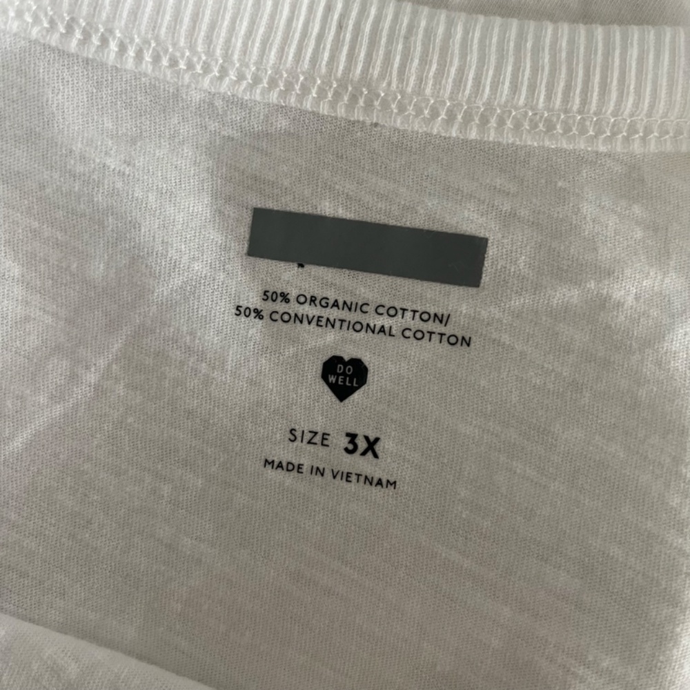 MADEWELL - Whisper Cotton Rib Crewneck Classic White T-Shirt - Plus 3X - Picture 6 of 8